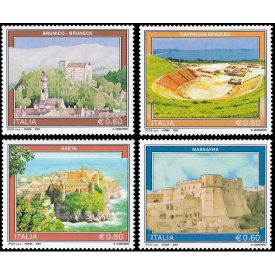 Italia Italy 2927/30 2007 Turismo Brunico, Cattolica Eraclea, Gaeta, Massafra MNH