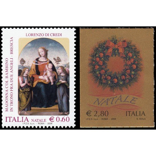 Italia Italy 3035/36 2008 Navidad MNH Autoadhesivo