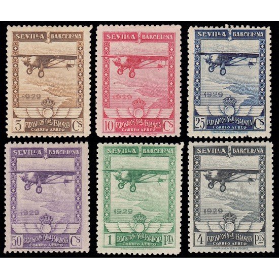 España Spain 448/53 1929 Aéreo Exposiciones Sevilla Barcelona MH España Spain 448/53 1929 Aéreo Exposiciones Sevilla Barcelona MH