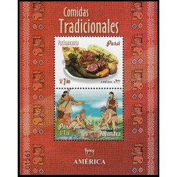 Upaep Perú 2019 Comidas tradicionales Hoja Bloque MNH