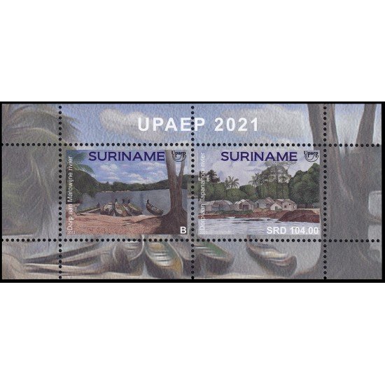 Upaep Suriname 2021 Turismo Hoja Bloque MNH Upaep Suriname 2021 Turismo Hoja Bloque MNH