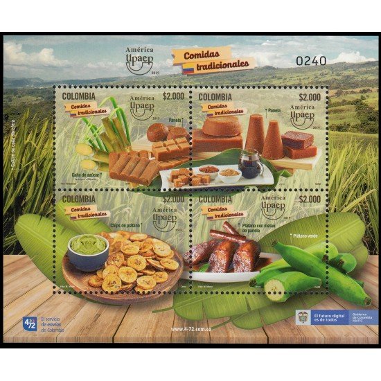 Upaep Colombia 2019 Comidas tradicionales MNH Upaep Colombia 2019 Comidas tradicionales MNH