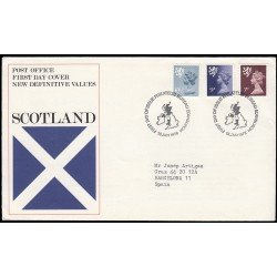 Gran Bretaña 846/54 (de la serie) 1978 SPD FDC Serie Reina Isabel II Escocia Sobre primer día Philatelic Bureau