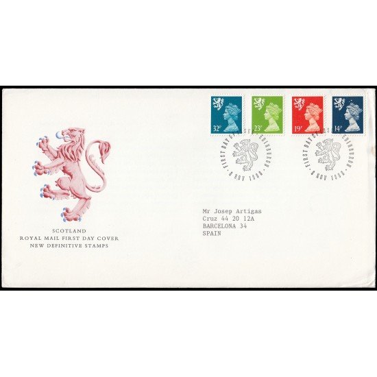 Gran Bretaña 1346/57 (de la serie) 1988 SPD FDC Serie Reina Isabel II Escocia Sobre primer día Edinburgh Gran Bretaña 1346/57 (de la serie) 1988 SPD FDC Serie Reina Isabel II Escocia Sobre primer día Edinburgh