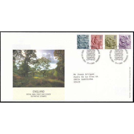 Gran Bretaña 2249/52 2001 SPD FDC Serie Regional Inglaterra  Sobre primer día  Philatelic Bureau
