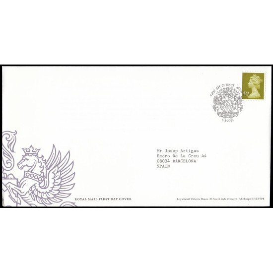 Gran Bretaña 2427 2003 SPD FDC Serie Reina Isabel II Sobre primer día Windsor