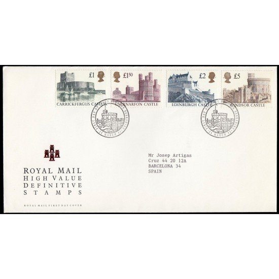 Gran Bretaña 1615/18 1992 SPD FDC Castillos Británicos Sobre primer día Windsor Gran Bretaña 1615/18 1992 SPD FDC Castillos Británicos Sobre primer día Windsor