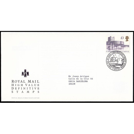 Gran Bretaña 1832 1995 SPD FDC Castillos Británicos Sobre primer día Carrickfergus Gran Bretaña 1832 1995 SPD FDC Castillos Británicos Sobre primer día Carrickfergus