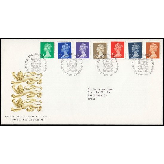 Gran Bretaña 1477/83 1990 SPD FDC Serie Reina Isabel II Sobre primer día Philatelic Bureau Gran Bretaña 1477/83 1990 SPD FDC Serie Reina Isabel II Sobre primer día Philatelic Bureau