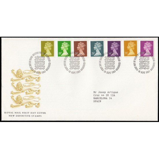 Gran Bretaña 1561/67 1991 SPD FDC Serie Reina Isabel II Sobre primer día Philatelic Bureau Gran Bretaña 1561/67 1991 SPD FDC Serie Reina Isabel II Sobre primer día Philatelic Bureau