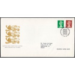 Gran Bretaña 1200/01 1984 SPD FDC Serie Reina Isabel II Sobre primer día Philatelic Bureau Gran Bretaña 1200/01 1984 SPD FDC Serie Reina Isabel II Sobre primer día Philatelic Bureau