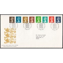Gran Bretaña 1328/35 1988 SPD FDC Serie Reina Isabel II Sobre primer día Windsor Gran Bretaña 1328/35 1988 SPD FDC Serie Reina Isabel II Sobre primer día Windsor