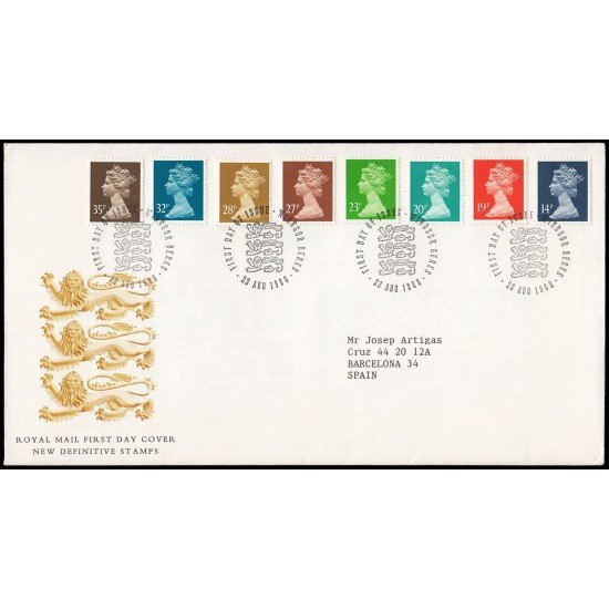 Gran Bretaña 1328/35 1988 SPD FDC Serie Reina Isabel II Sobre primer día Windsor Gran Bretaña 1328/35 1988 SPD FDC Serie Reina Isabel II Sobre primer día Windsor