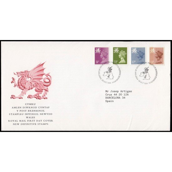 Gran Bretaña 1151/62 (de la serie) 1984 SPD FDC Serie Reina Isabel II Gales Sobre primer día Philatelic Bureau Gran Bretaña 1151/62 (de la serie) 1984 SPD FDC Serie Reina Isabel II Gales Sobre primer día Philatelic Bureau
