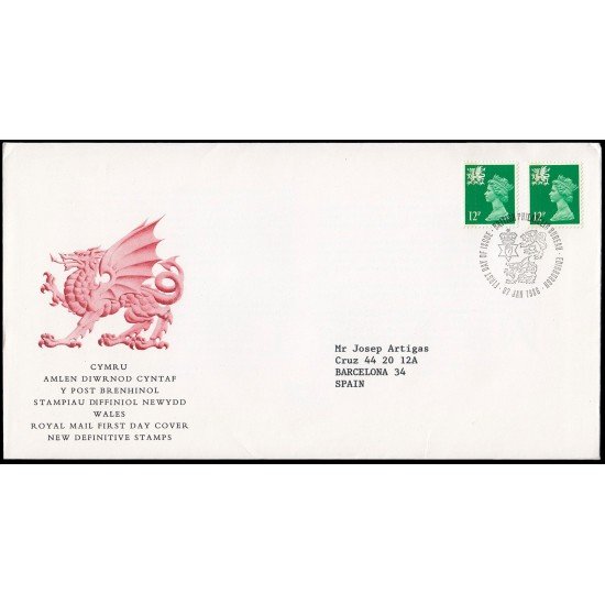 Gran Bretaña 1209 1986 SPD FDC Serie Reina Isabel II Gales Sobre primer día Philatelic Bureau Gran Bretaña 1209 1986 SPD FDC Serie Reina Isabel II Gales Sobre primer día Philatelic Bureau