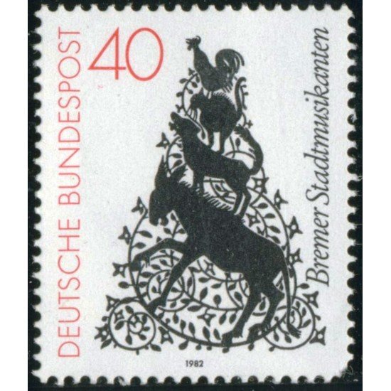FAU3/S Alemania Federal Germany Nº 952 1982 Músicos de la ciudad de Brême Lujo FAU3/S Alemania Federal Germany Nº 952 1982 Músicos de la ciudad de Brême Lujo