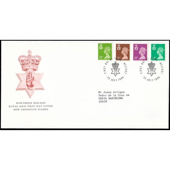 Gran Bretaña 1893/04 (de la serie) 1996 SPD FDC Serie Reina Isabel II Sobre primer día Belfast Gran Bretaña 1893/04 (de la serie) 1996 SPD FDC Serie Reina Isabel II Sobre primer día Belfast