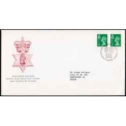 Gran Bretaña 1207 1986 SPD FDC Serie Reina Isabel II Irlanda del Norte Sobre primer día Philatelic Bureau Gran Bretaña 1207 1986 SPD FDC Serie Reina Isabel II Irlanda del Norte Sobre primer día Philatelic Bureau
