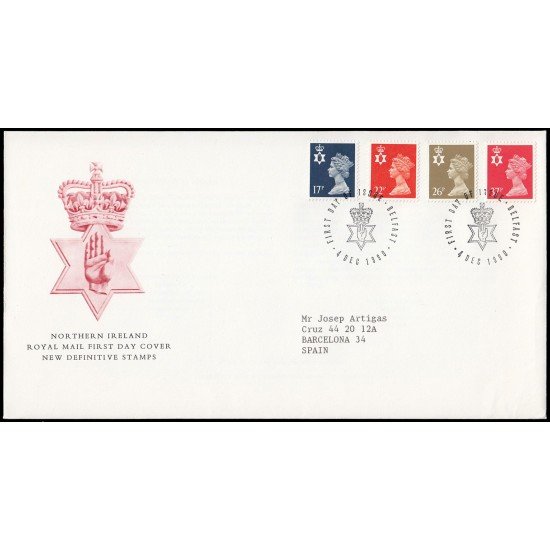 Gran Bretaña 1499/10 (de la serie) 1990 SPD FDC Serie Reina Isabel II Irlanda del Norte Sobre primer día Belfast Gran Bretaña 1499/10 (de la serie) 1990 SPD FDC Serie Reina Isabel II Irlanda del Norte Sobre primer día Belfast
