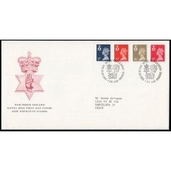 Gran Bretaña 1499/10 (de la serie) 1990 SPD FDC  Serie Reina Isabel II Irlanda del Norte Sobre primer día Philatelic Bureau