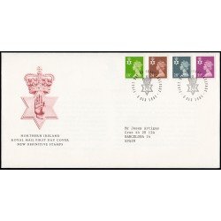 Gran Bretaña 1579/90 (de la serie) 1991 SPD FDC Serie Reina Isabel II Irlanda del Norte  Sobre primer día Belfast