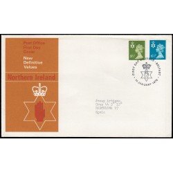 Gran Bretaña 774/79 de la serie) 1976 SPD FDC Serie Reina Isabel II  Irlanda del Norte Sobre primer día Belfast