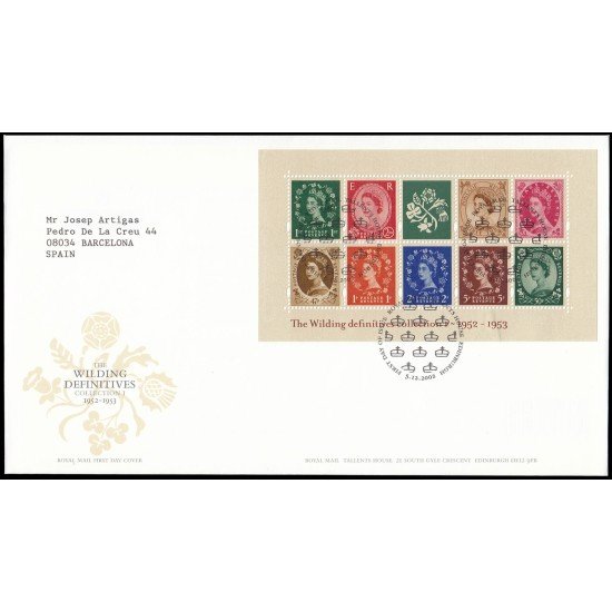 Gran Bretaña HB 20 2003 SPD FDC 50 aniv. serie Reina Isabel II Sobre primer día Tallents House Gran Bretaña HB 20 2003 SPD FDC 50 aniv. serie Reina Isabel II Sobre primer día Tallents House