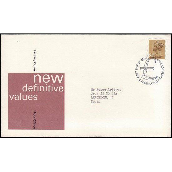 Gran Bretaña 821 1977 SPD FDC Serie Reina Isabel II Sobre primer día Windsor