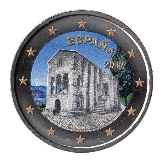 España 2017 2 € euros conmemorativos Color UNESCO Sta María del Naranco Asturias España 2017 2 € euros conmemorativos Color UNESCO Sta María del Naranco Asturias