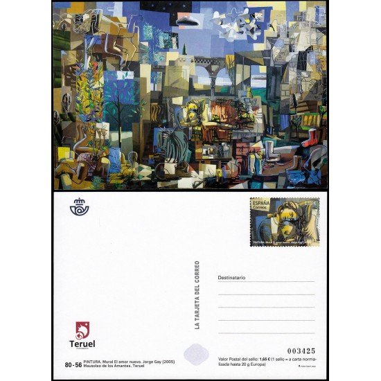 España Tarjetas del Correo y de Iniciativa Privada 177 2023 Pintura Mural El amor nuevo Jorge Gay Mausoleo de los amantes Teruel