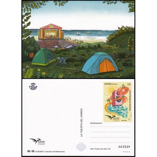 España Tarjetas del Correo y de Iniciativa Privada 180 2023 Euromed Festivales del Mediterráneo