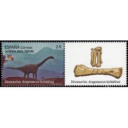 España Spain 5655 2023 Exposición Juvenia Teruel Dinosaurios Aragosaurus Ischiaticus MNH