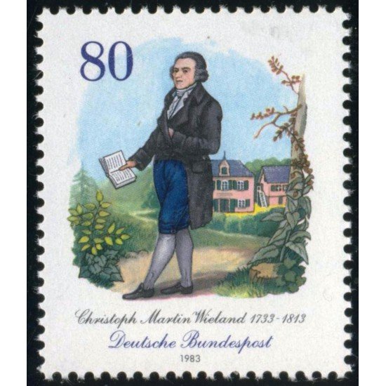 VAR2/S Alemania Federal Germany Nº 1015 1983 250º Aniv. de Cristoph Martin Wieland Lujo VAR2/S Alemania Federal Germany Nº 1015 1983 250º Aniv. de Cristoph Martin Wieland Lujo