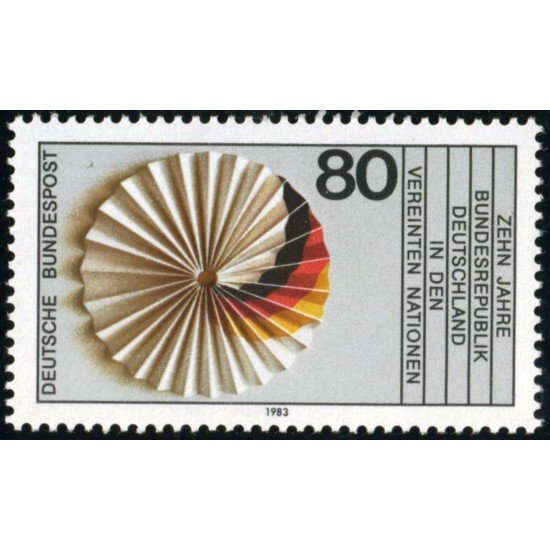 VAR1/S Alemania Federal Germany Nº 1983 10º Aniv. de la RFA en la ONU Lujo VAR1/S Alemania Federal Germany Nº 1983 10º Aniv. de la RFA en la ONU Lujo
