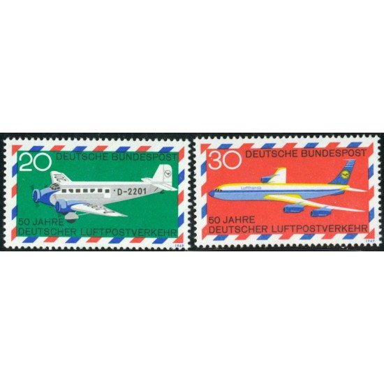 TRA12/S Alemania Federal Germany Nº A 1/2 1969 50º Aniv. del correo aéreo oficial Lujo TRA12/S Alemania Federal Germany Nº A 1/2 1969 50º Aniv. del correo aéreo oficial Lujo