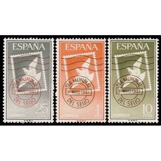 España Spain 1348/50 1961 Día Mundial del sello MNH España Spain 1348/50 1961 Día Mundial del sello MNH