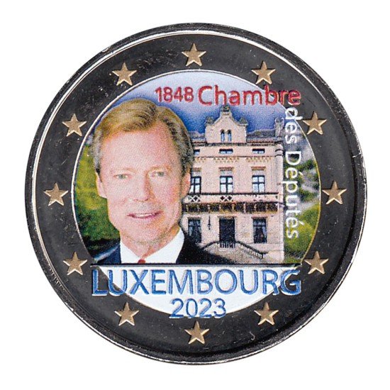 Luxemburgo 2023 2 € euros conmemorativos Color Cámara de Diputados, Constitución Luxemburgo 2023 2 € euros conmemorativos Color Cámara de Diputados, Constitución