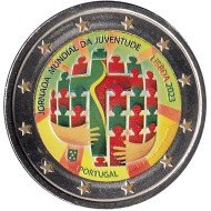 Portugal 2023 2 € euros conmemorativos Color Jornada Mundial de la Juventud Portugal 2023 2 € euros conmemorativos Color Jornada Mundial de la Juventud