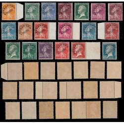 France Francia Preobliterados P- 50/68 1922-27 Semeuse fondo sólido Pasteur MNH France Francia Preobliterados P- 50/68 1922-27 Semeuse fondo sólido Pasteur MNH