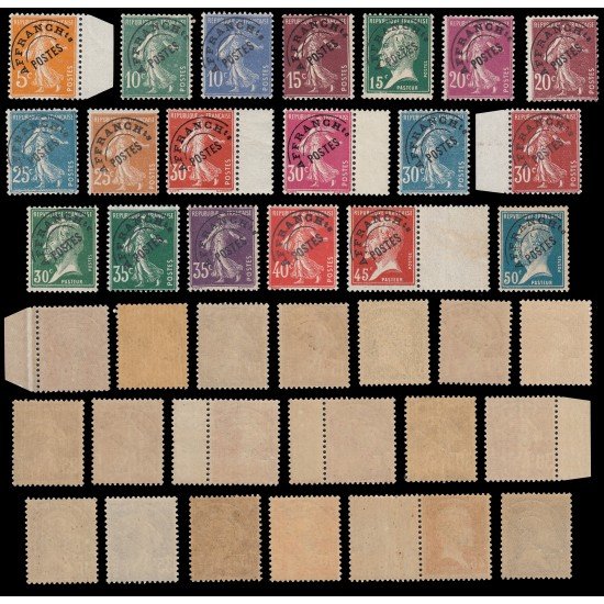France Francia Preobliterados P- 50/68 1922-27 Semeuse fondo sólido Pasteur MNH