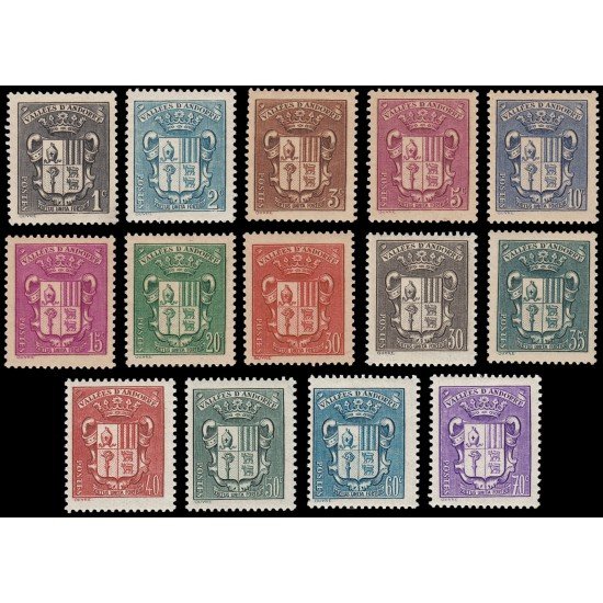 Andorra Francesa 47/60 1937-43 Escudo de los valles de Andorra MNH