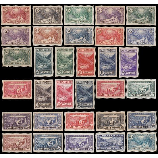 Andorra Francesa 61/92 1937-43 Paisajes MNH