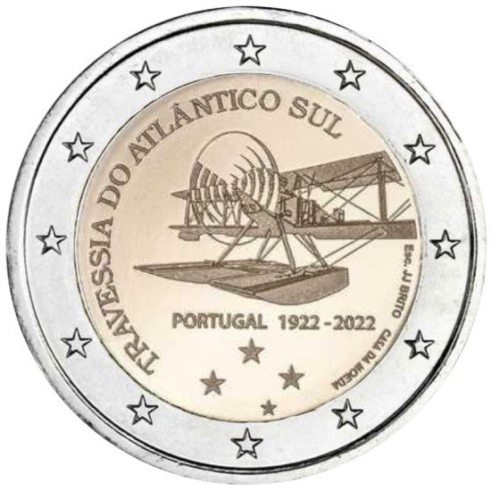 Portugal 2022 2 € euros conmemorativos Travesía Atlántico
