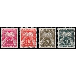 Andorra Francesa 42/45 1961 Espigas Leyenda Timbre-Taxe MNH