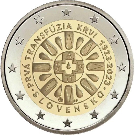 Eslovaquia 2023 2 € euros conmemorativos Transfusión de sangre