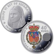 España 2023 40 Euros de plata  40€ Color Princesa Leonor  
