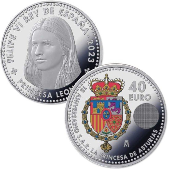 España 2023 40 Euros de plata  40€ Color Princesa Leonor  