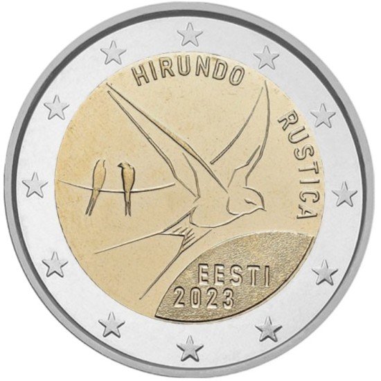 Estonia 2023 2 € euros conmemorativos Golondrina Estonia 2023 2 € euros conmemorativos Golondrina