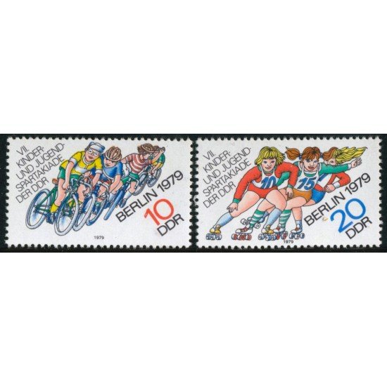 DEP1/S Alemania Oriental DDR  Nº 2098/99  1979 VIIº Concurso deportivo de la infancia Lujo
