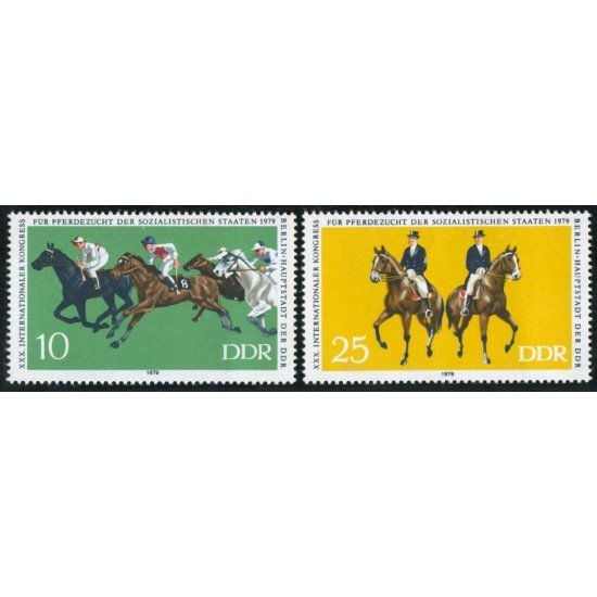 DEP2/FAU3/S Alemania Oriental DDR  Nº 2113/14 1979  XXXº Congres. inter. de ganadería equina Lujo